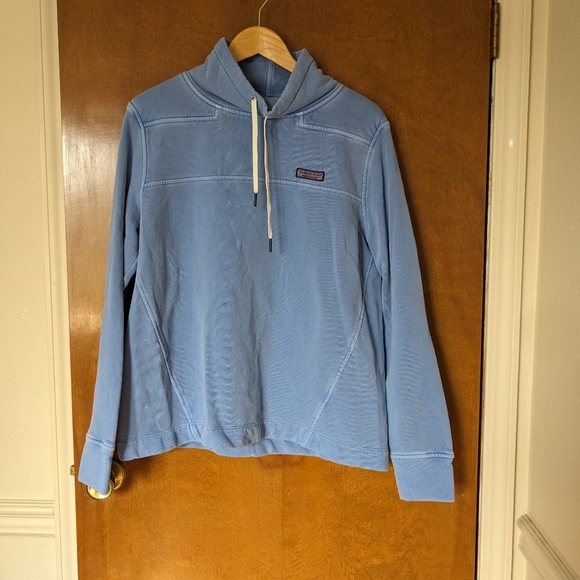 Vineyard Vines Garment-Dyed Blue Funnel Neck Shep Shirt - Picture 1 of 7